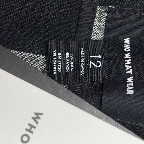 NEW! Who What Wear Linen Rayon Blend Paperbag Waist Pants Women's Size 12 - Picture 8 of 9